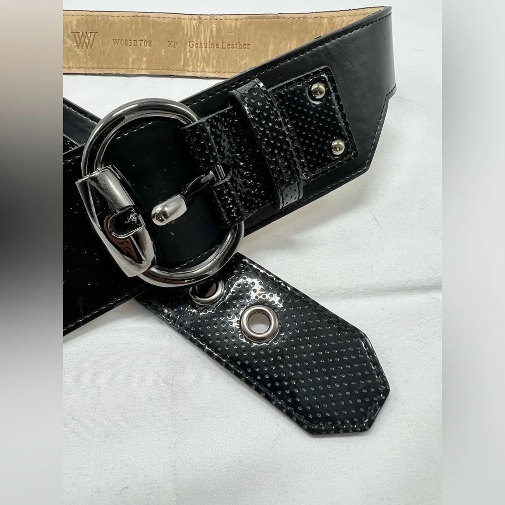 W by Worth wide double buckle belt